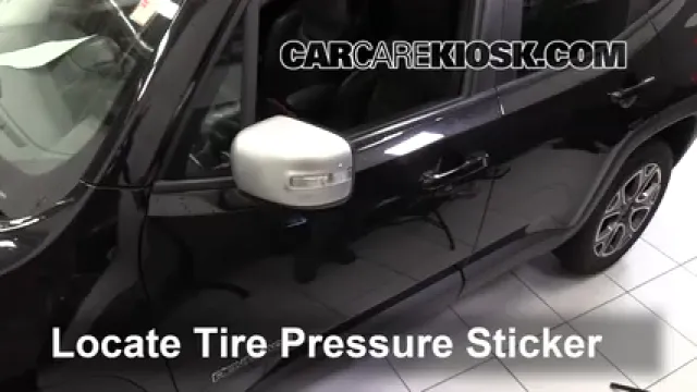 2016 Jeep Renegade Limited 2.4L 4 Cyl. Pneus et roues Vérifier la pression des pneus